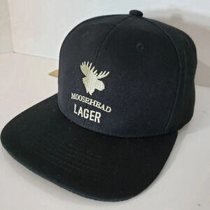 NWT,Moosehead Lager Mens Black Snapback  Hat.